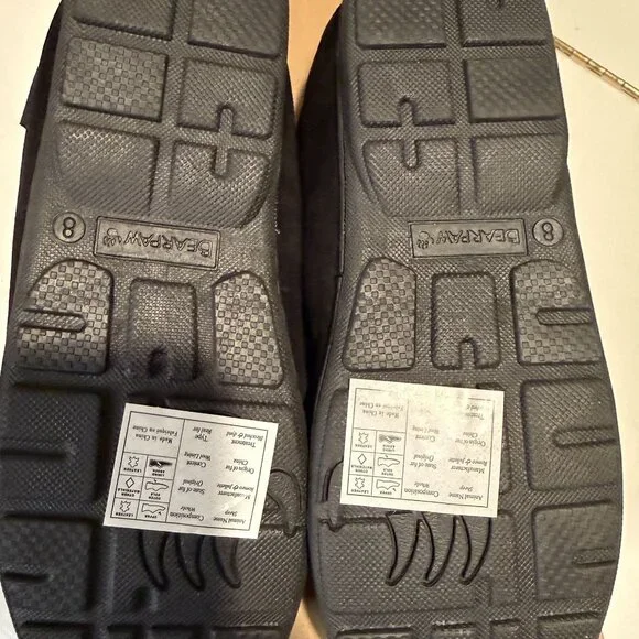 BEARPAW Mindy Genuine Sheepskin Fur Lined Moccasin Black Women's Size 8 NEW [jb] - Picture 10 of 11